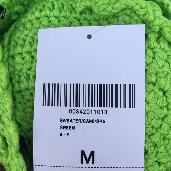 F21 Lime Green Crochet Cropped Cami Halter Top - Picture 5 of 5